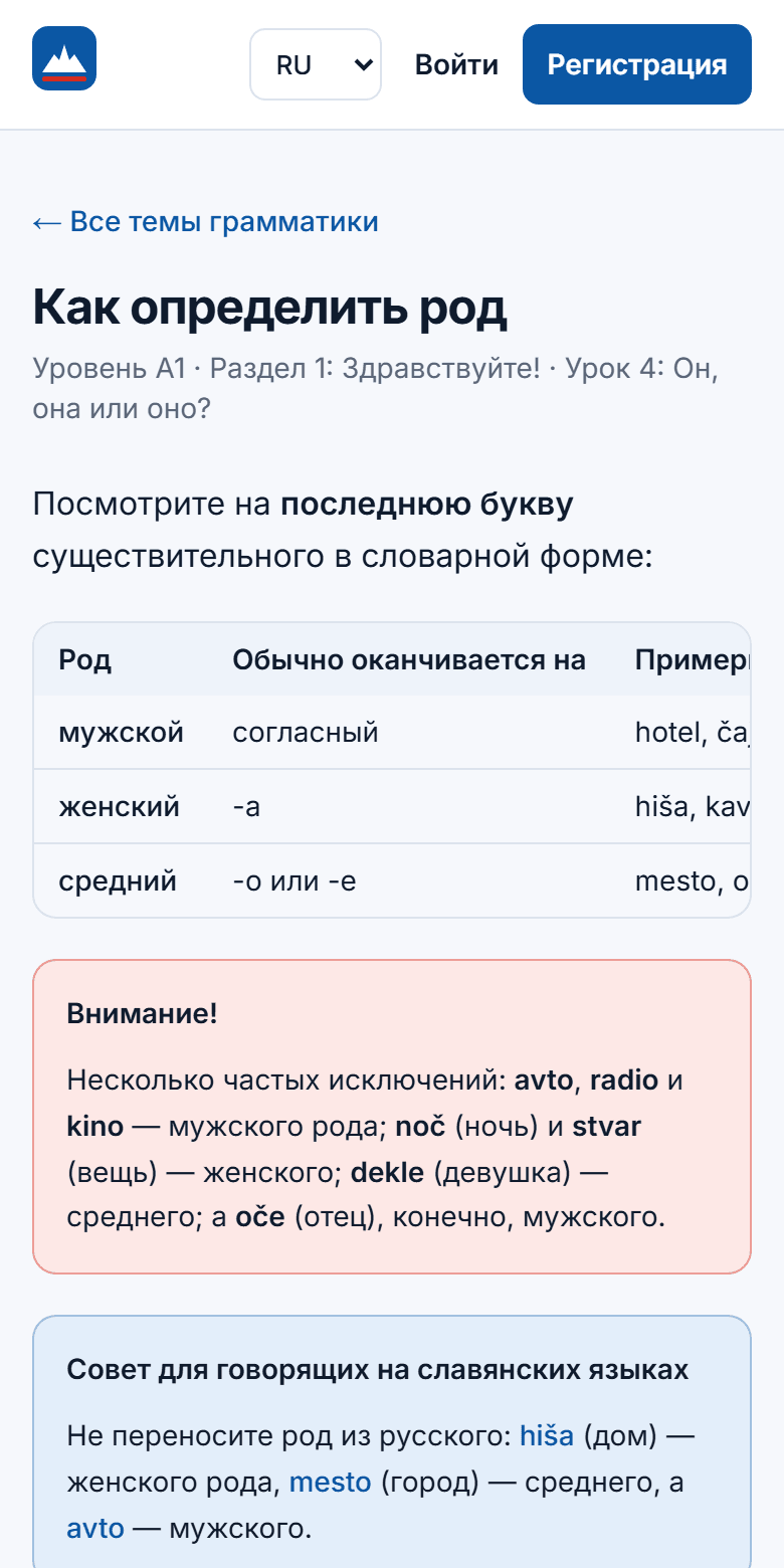 Понятная грамматика с таблицами и подсказками