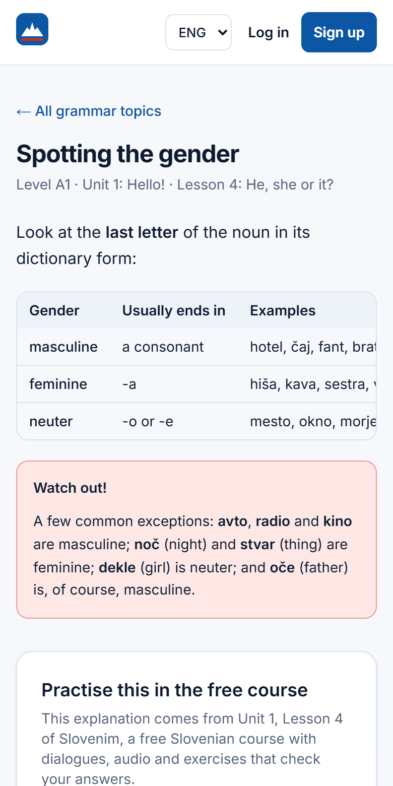 Grammar explained simply, with tables and tips